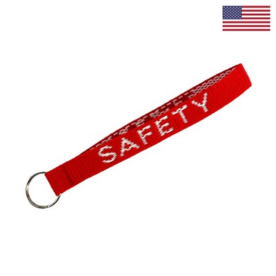 6-1/2" Woven Key Strap w/ Split Ring - "Classic" Weave