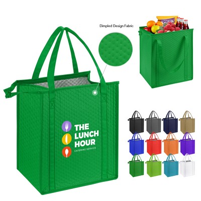 Thermal Non-Woven Insulated Cooler Tote Bag-13"X15"X10"(Ocean)