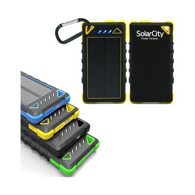 Portable 10000mAh Solar Lithium-Polymer Power Bank w/Dual USB