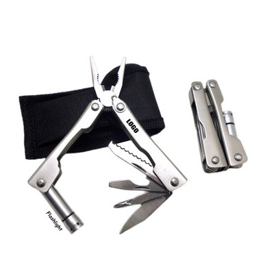 Multi Pliers Tool Kit With Flashlight Key Chain
