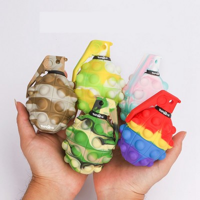 Grenade Shaped Push Pop Bubble Anti Stress Ball