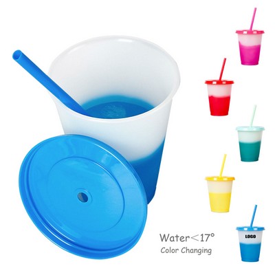 16 Oz Clear Plastic Color Changing Cup