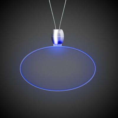 24" Blue Oval Light-Up Pendant Necklace(Digi-Printed)