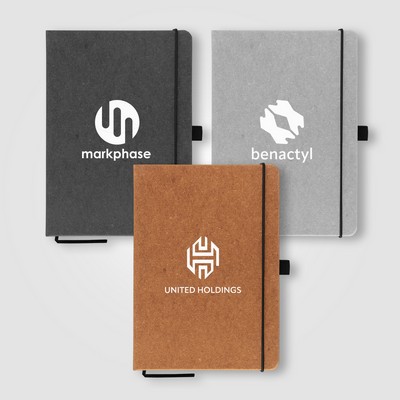 Carson 5.8'' x 8.3'' Recycled PU Leather Notebook - Silkscreen