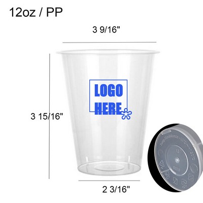 12 Oz. Clear Plastic Disposable Hot/Cold Cup