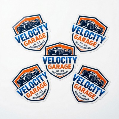 .004 Custom Shape Clear Gloss Vinyl / low tack adh face Decals (12.1 to 16 sq in) Full Color