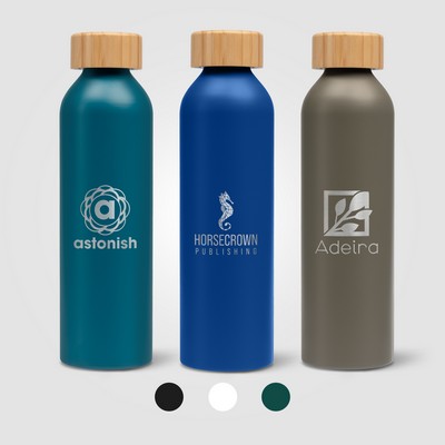 Eden - 20 oz. Aluminum Water Bottle with Bamboo Lid - Laser