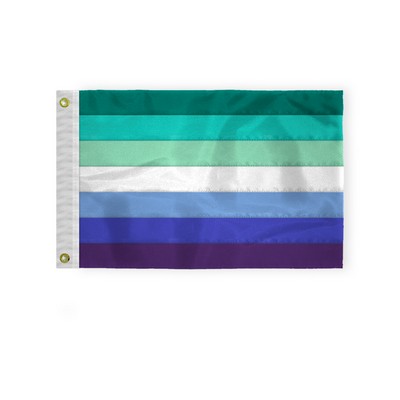 12''x18'' 1ply Nylon Gay Men Pride Deluxe Flag