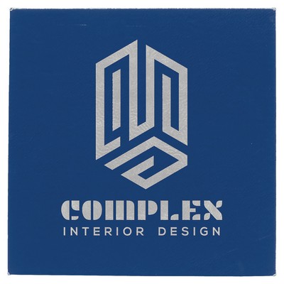 10" x 10" Blue/Silver Leatherette Wall Decor with Sawtooth Hanger