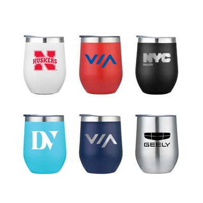 12 Oz. Powder Coated Stainless Double Wall Vacuum Wine Cup