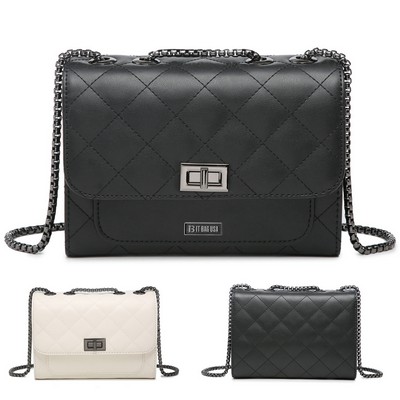 Genuine Leather Quilted Shoulder Crossbody Bags for Women