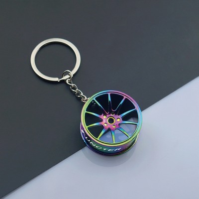 Car Wheel Vehicle Tyre Keychain Toy Automotive Part Auto Wheel Rim Car Key Tag