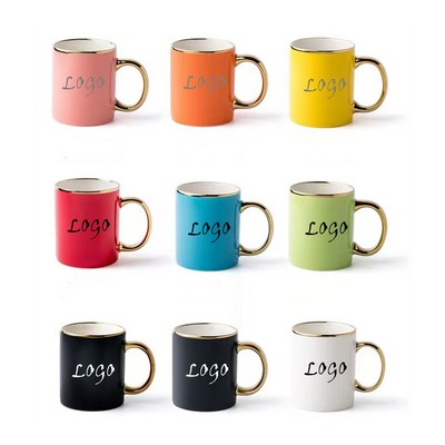 Gold Painted Cereal Mug 12 oz