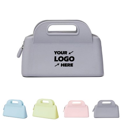 Silicone Cosmetic Bag With Handle