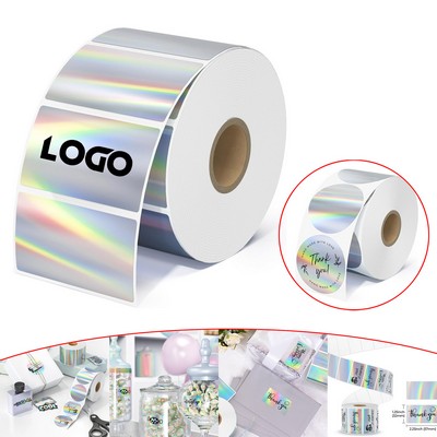 Holographic Silver Thermal Sticker Label