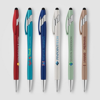 La Jolla Recycled Pen w/ Stylus + Anti-Fraud Ink - Full-Color Inkjet