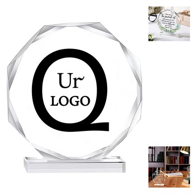 Octagon Acrylic Award 4.7 Inches High