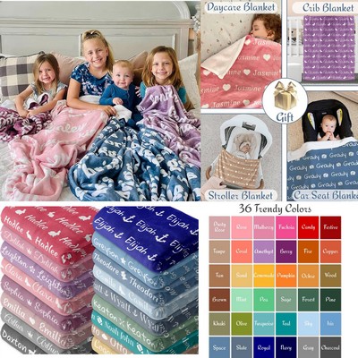Personalize Named Fleece Soft Flannel Blanket
