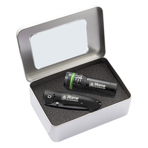 Gift Set With Fl24 Green Zoom Cree Light & Tk305 Lock Back Knife