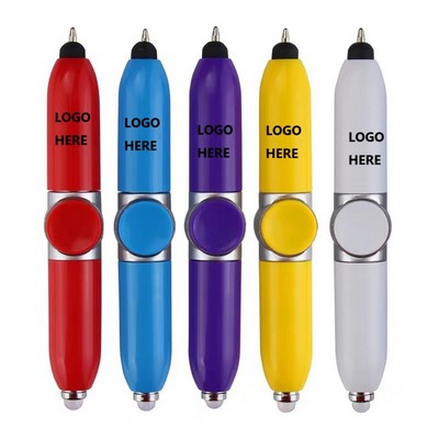 4" 1 Fingertip Fidget Spinner Flashlight Pen