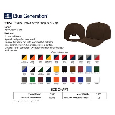 Original Poly/Cotton Snap Back Cap