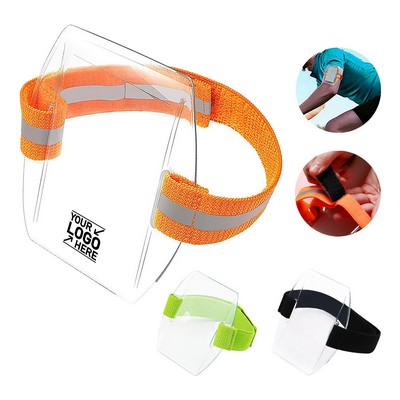 Portable Transparent PVC High Visibility Arm Badge ID Card Holder with Adjustable Belt