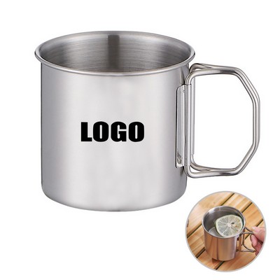 670ml Foldable Handle Stainless Steel Cup