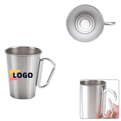 350ML Stainless Steel Cup with Carabiner Handle
