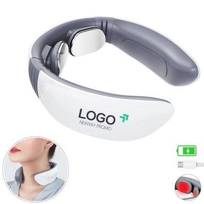 Rechargeable Neck Massager With Heat Therapy And Magnetic Electrode Pads