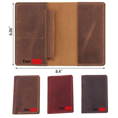Leather Notebook Cover with Pen Holder