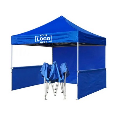 10x10 Pop Up Canopy Tent with Back Wall.