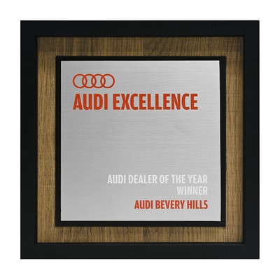 Newbury 10" x 10" Square Award with Brushed Silver Plate