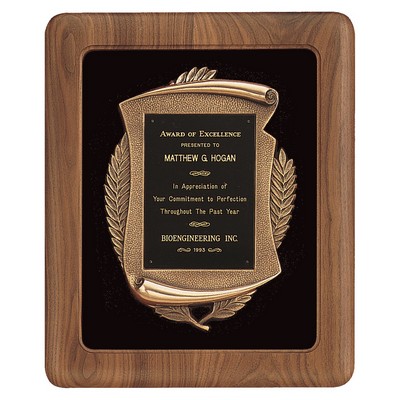 American Walnut Frame w/Black Velour Back/Bronze Frame