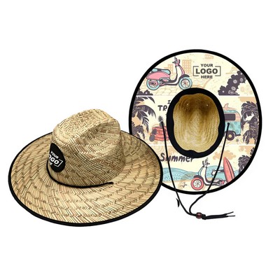 Wide Brim Straw Sun Hat.