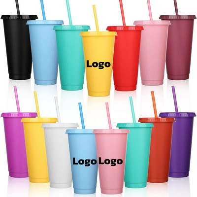 24oz Plastic Straw Cup