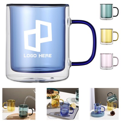 Coloured Inner Wall Glass Insulation Tea Mug