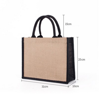 Two-Tone Jute Tote Bags