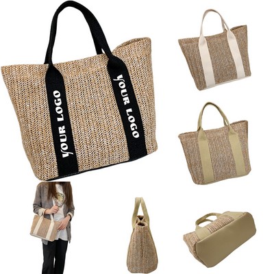 Straw Beach Tote Bag