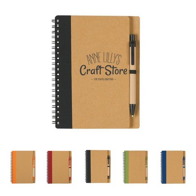 Recycled Spiral Notebook with Elastic Pen Loop