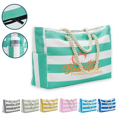 Large Waterproof Beach Tote Bag Sandproof for Summer Picnic.