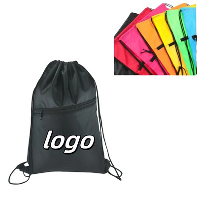 Casual Zipper Drawstring Backpack Bag