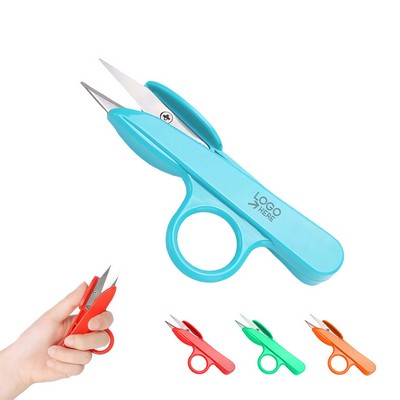 Colorful Plastic-Handled Spring Yarn Snip With Finger Guard