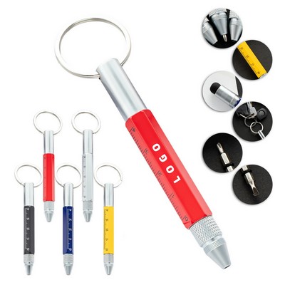 6 In 1 Multi-tool Pen With Key Ring