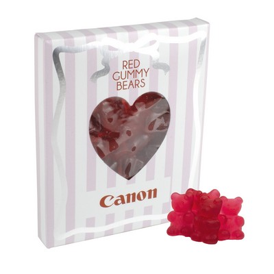 Luxe Candy Box w/ Heart Window - Red Gummy Bears