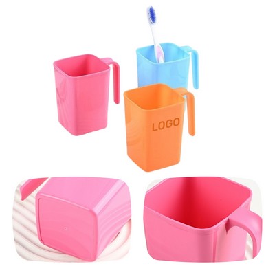 Plastic Square Mouthwash Cup with Handle