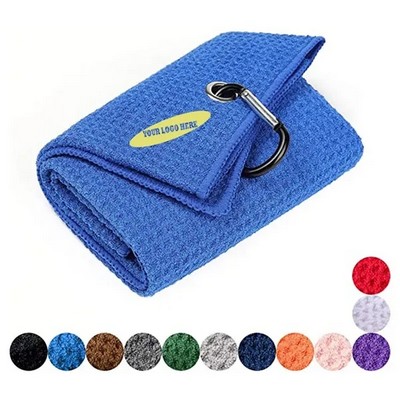 Golf Towel With Carabiner ( 23 " X 16 " )
