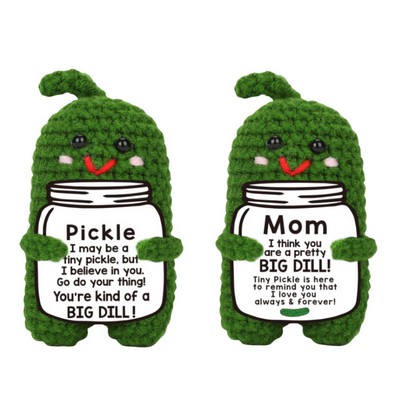 Adorable Crocheted Pickle Plushies for Mom
