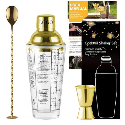 3 pcs 13Oz Cocktail Shaker Set