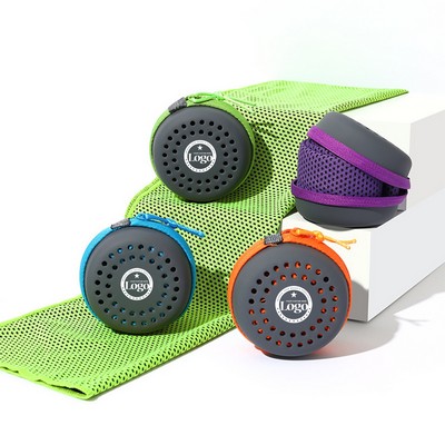 Instant Cooling Sports Towel for Gym w/ EVA Storage Case