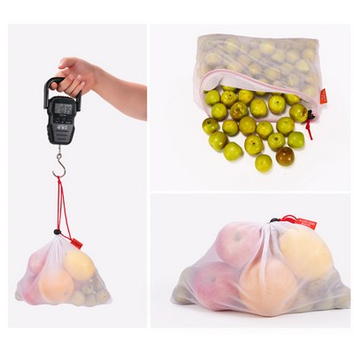 Reusable Food Safe Mesh Bags With Drawstring (L/M/S)